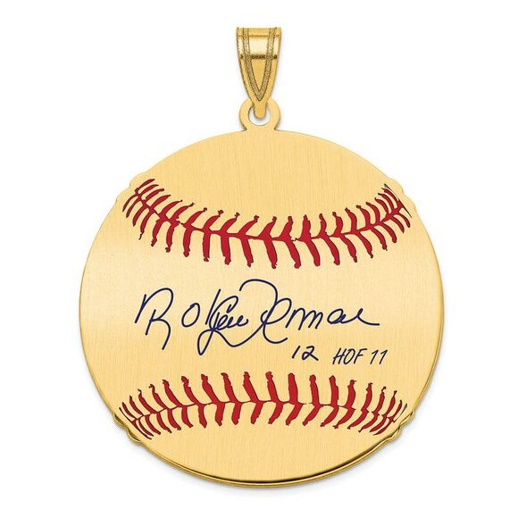 14K Gold Plated Roberto Alomar Signature LG Enamel Baseball Pendant